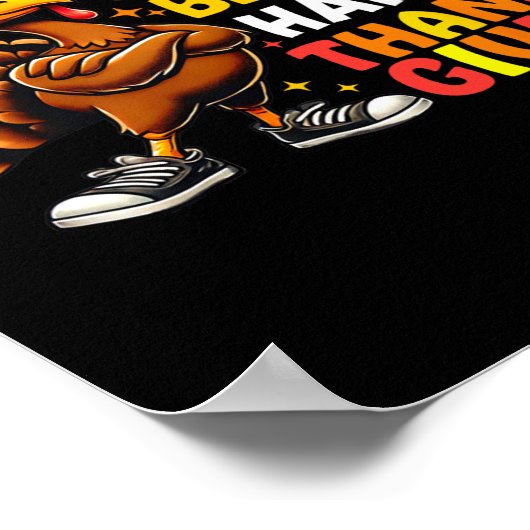 Bedankt voor Grateful Blessed Happy Thanksgiving T Poster (Hoek)