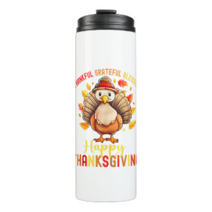 Bedankt voor Grateful Blessed Happy Thanksgiving T Thermosbeker