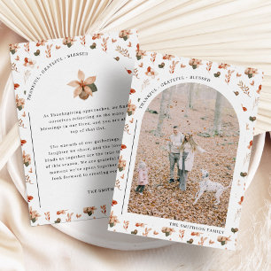 Bedankt voor Grateful Blessed Thanksgiving Fotokaa Feestdagenkaart