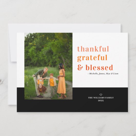 Bedankt voor Grateful Blessed Thanksgiving Fotokaa Kaart (Voorkant)