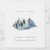 Bedankt voor groene blauwe Bossen Wijn Etiket (Enkel label)