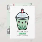 Bedankt voor groene en witte Waterverf Briefkaart (Voorkant / Achterkant)