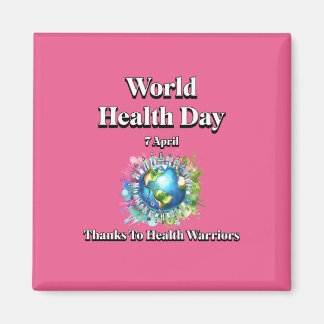 Bedankt voor Health Warriors. Wereldgezondheidsdag Magneet