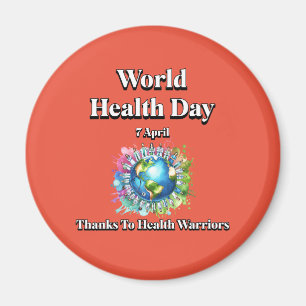 Bedankt voor Health Warriors. Wereldgezondheidsdag Magneet