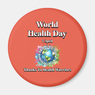Bedankt voor Health Warriors. Wereldgezondheidsdag Magneet