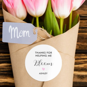 Bedankt voor Helping Me Bloom Flower Sticker