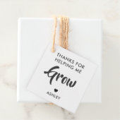 Bedankt voor Helping Me Grow Gift Label, Kraft Bedankjes Labels (In situ)