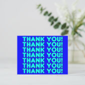 Bedankt voor Hem Cool Boys & Mannen Cyan Blue Beda Briefkaart (Staand voorkant)