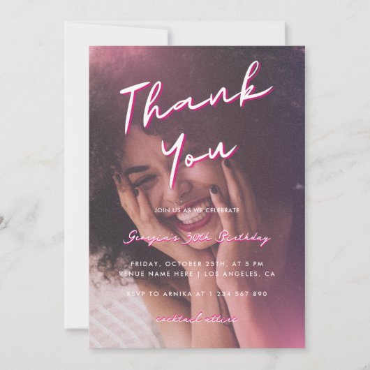 Bedankt voor het 30e verjaardagsfeestje kaart (Voorkant)