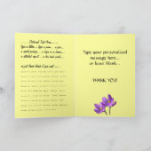 Bedankt voor het aangepaste Wenskaart voor Crocus (Binnen)
