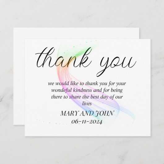 Bedankt voor het accepteren van de uitnodigingskaa kaart (Voorkant / Achterkant)