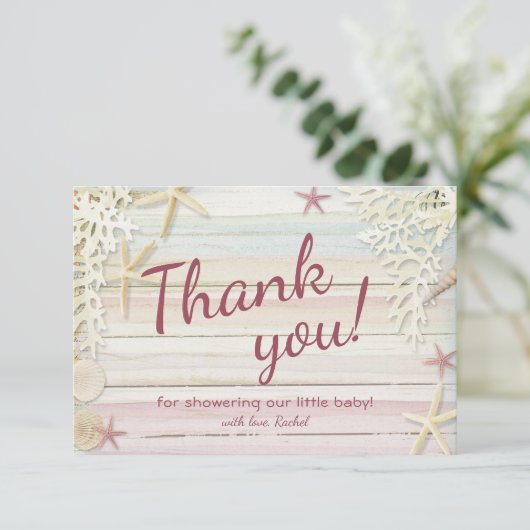 Bedankt voor het Baby shower van Tropische Beach S (Staand voorkant)