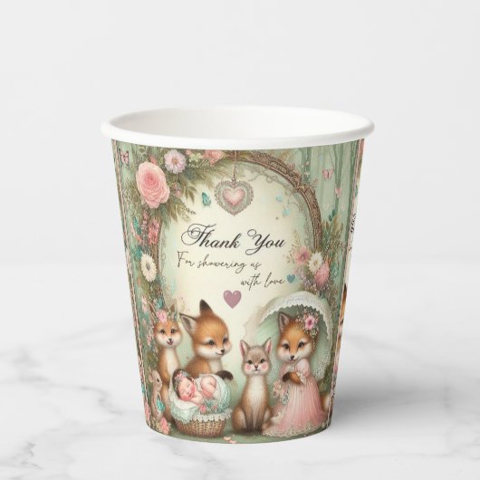 Bedankt voor het baby showers van papieren bekers (Voorkant)