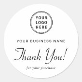 Bedankt voor het bedrijfslogo ronde sticker (Voorkant)