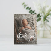 BEDANKT voor het beletteren van de geboorte aankon Briefkaart (Staand voorkant)