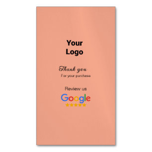 Bedankt voor het bestellen van Google review add l Magnetisch Visitekaartje