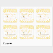 Bedankt voor het bijen hier, voor het zoemen door  vierkante sticker (Vel)