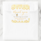 Bedankt voor het bijen hier, voor het zoemen door  vierkante sticker (Tas)