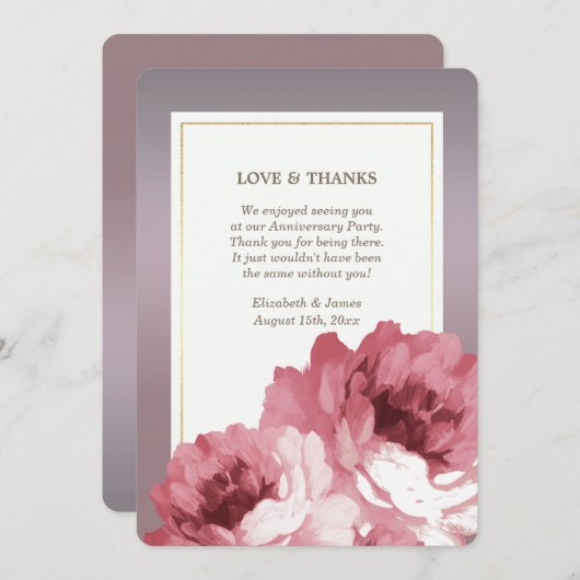 Bedankt voor het bijwonen van Jubileum Party Kaart (Voorkant / Achterkant)