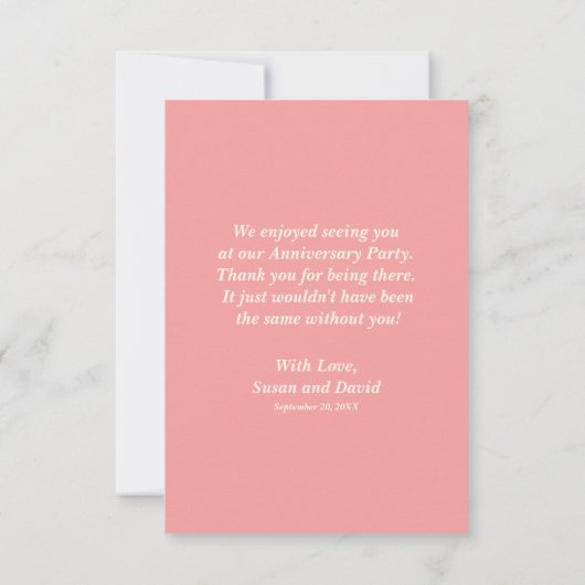 Bedankt voor het bijwonen van Jubileum Party Kaart (Achterkant)