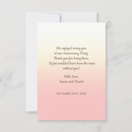 Bedankt voor het bijwonen van Jubileum Party Kaart (Achterkant)
