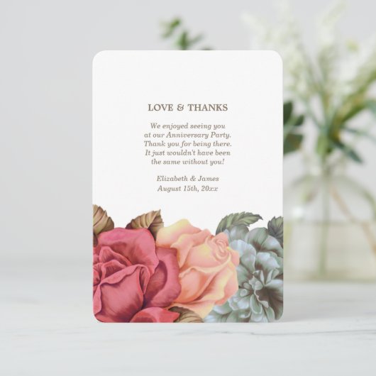 Bedankt voor het bijwonen van Jubileum Party Kaart (Staand voorkant)