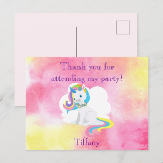 Bedankt voor het bijwonen van mijn feest girly uni briefkaart (Voorkant / Achterkant)