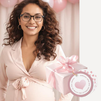 BEDANKT VOOR HET BIJWONEN VAN ONS BABY SHOWER ROZE BEDANKJES LABELS
