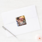 Bedankt voor het binden van moderne penseelliefheb vierkante sticker (Envelop)