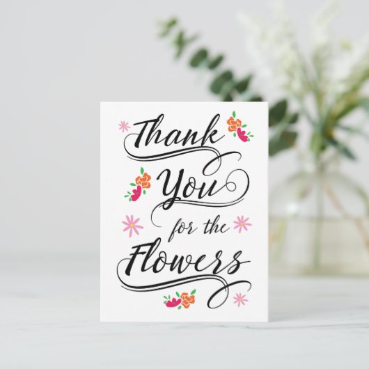 Bedankt voor het Briefkaart bloemen (Staand voorkant)