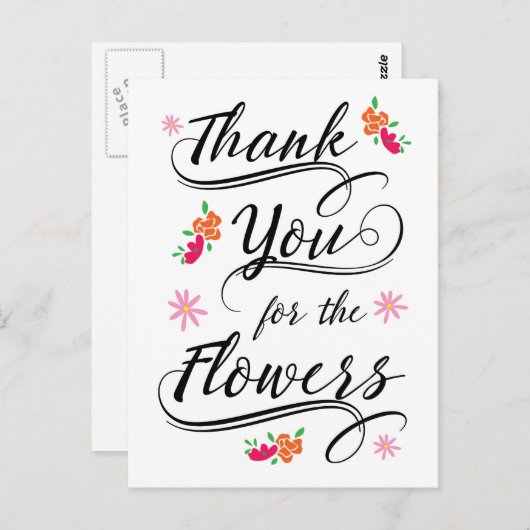 Bedankt voor het Briefkaart bloemen (Voorkant / Achterkant)