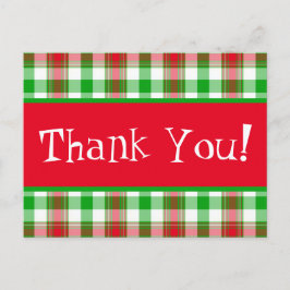 Bedankt voor het Briefkaart van Christmas Plaid