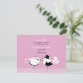 Bedankt voor het Briefkaart van Wedding Birds (Staand voorkant)