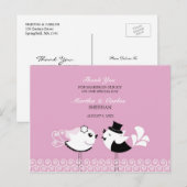 Bedankt voor het Briefkaart van Wedding Birds (Voorkant / Achterkant)