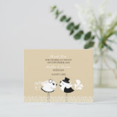 Bedankt voor het Briefkaart van Wedding Birds (Staand voorkant)