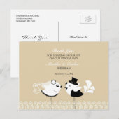 Bedankt voor het Briefkaart van Wedding Birds (Voorkant / Achterkant)