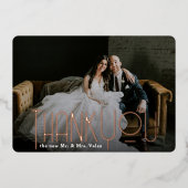 Bedankt voor het bruiloft foto Echte Folie koprege Folie Uitnodiging (Voorkant)