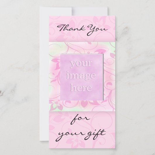 Bedankt voor het cadeau - roze fotokaart (Voorkant)