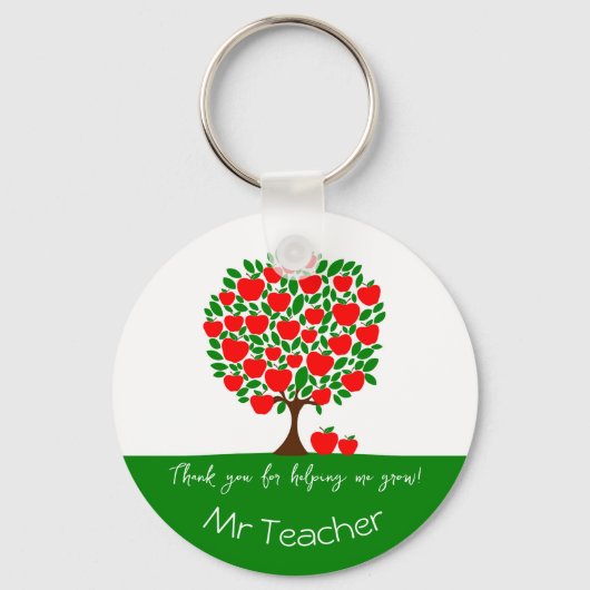 Bedankt voor het cadeau van de rode appelboom sleutelhanger (Achterkant)