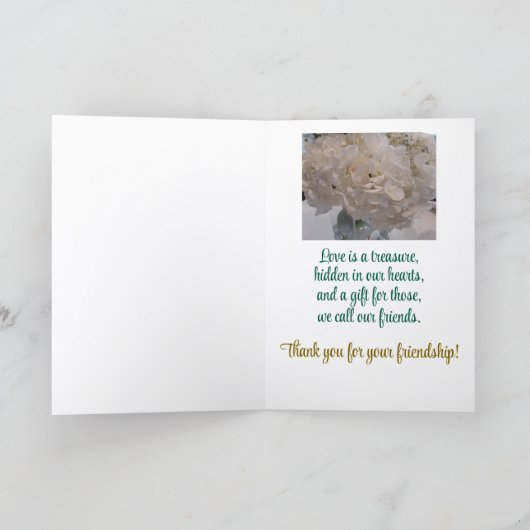 Bedankt voor het cadeau van jullie vriendschap! kaart (Binnen)