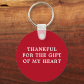 Bedankt voor het cadeau van mijn hart - Rood Sleutelhanger (Voorkant)