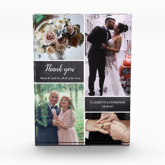 Bedankt voor het cadeau van Parent Wedding Photo C Fotoblokken (Voorkant)