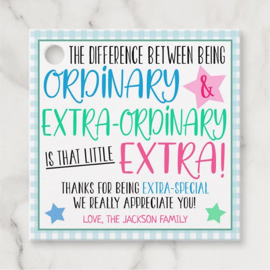 Bedankt voor het cadeauLabel Bedankjes Labels (Voorkant)