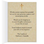 Bedankt voor het condoleances Sympathie Heilig har (Binnen (Rechts))