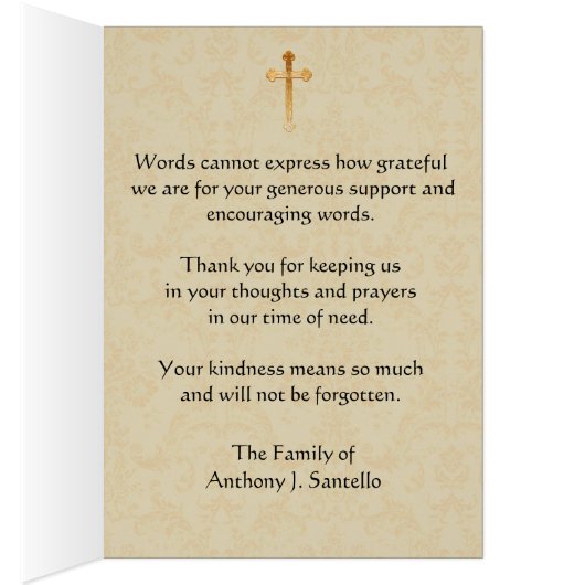 Bedankt voor het condoleances Sympathie Heilig har (Binnen (Rechts))