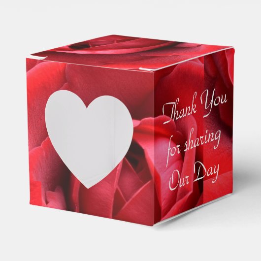 "Bedankt voor het delen" Red Rose Bedankdoosjes (Voorkant Zijde)