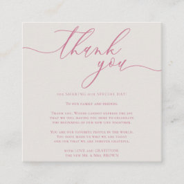 Bedankt voor het delen van de trouwdag informatiekaartje