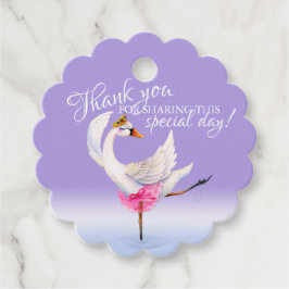 Bedankt voor het delen van deze dag ballet zwaan p bedankjes labels