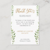 Bedankt voor het doneren van de Charity Wedding Pl Plaatskaartje (Voorkant)