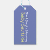 Bedankt voor het douchen Baby Gift Label - Paarse Cadeaulabel (Voorkant)